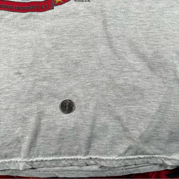 Vintage 90's Patriots Day Shoot-Out Hockey Shirt Jerzees Large Gray New York NY - Picture 4 of 12